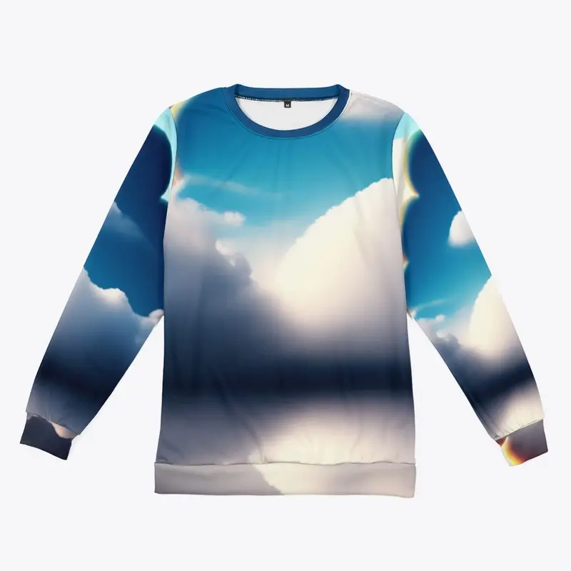 Cloud Print Crewneck Sweatshirt