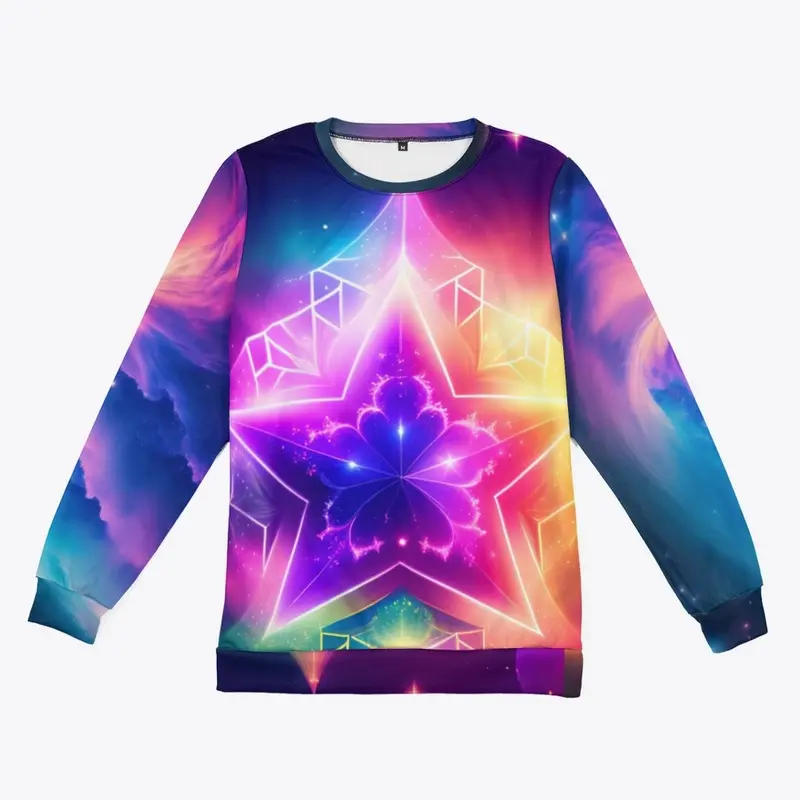 Colorful All-Over Print  Sweatshirt